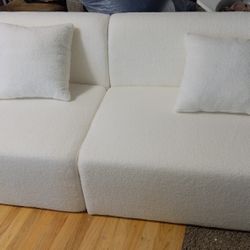 The sofa is new, but without legs and an armrest.