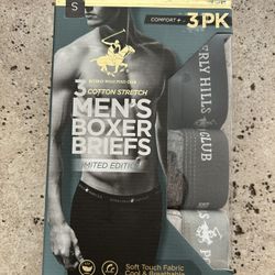 NWT Beverly Hills Polo Club Men's Boxer Briefs 3-Pack size S