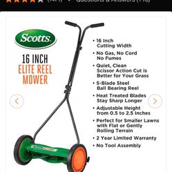 Scott's 16 in. Manual Walk Behind Push Reel Lawn Mower