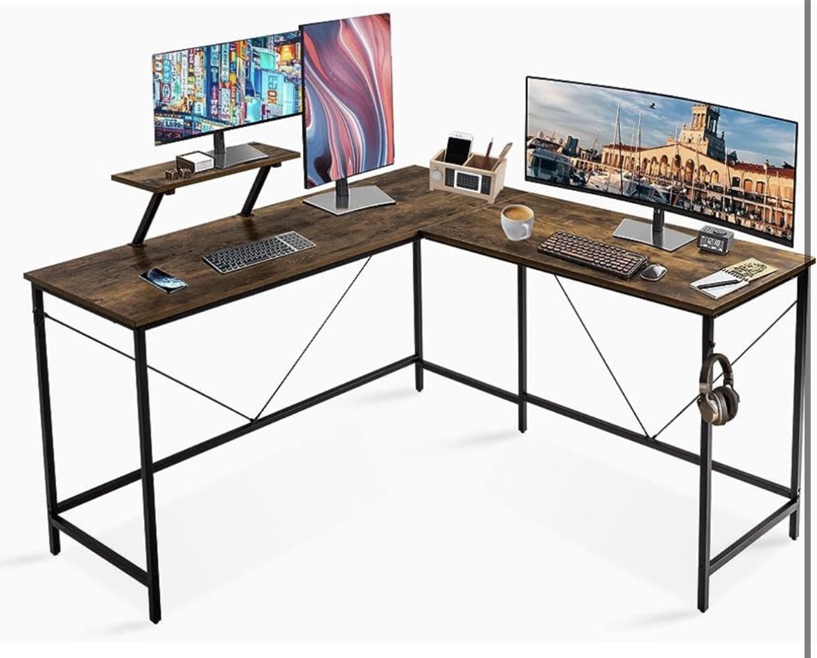 Narrow Entryway Table, Home Office Desk, Office Table, Computer Corner Desk with Monitor Stand, Space-Saving Computer Desk, Modern Wooden Desk, Easy t