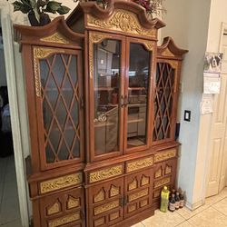 Hand Crafted Wood China Cabinet From Philippines