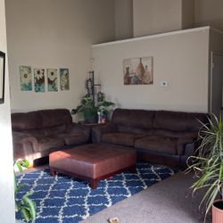 Suede Couch And Love Seat
