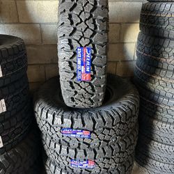 New Set Of (4) 37x12.50R17 Delium Terra Raider AT All Terrain 10 Ply Tires For Sale