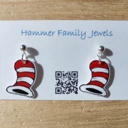 Dr Seuss Inspired Hat Earrings 