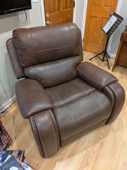 Faux Leather Swivel Rocker Recliner – Great Condition