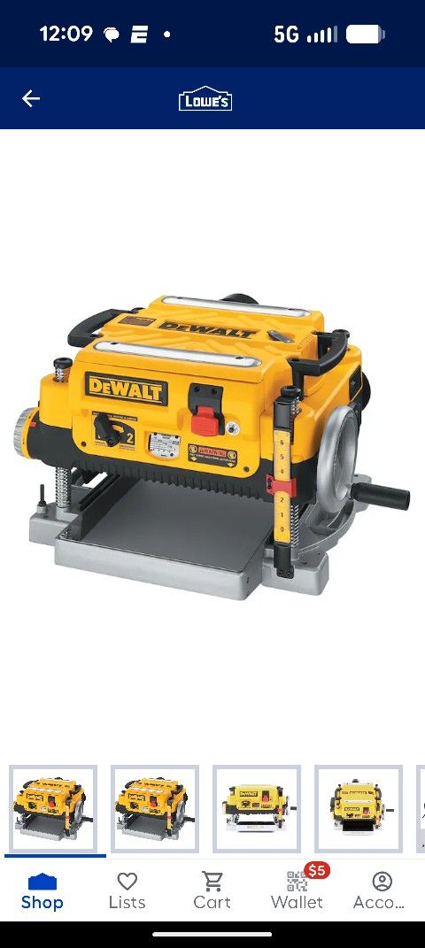 New DeWalt Heavy Duty 13" Three Knife, 2 Speed Planer DW 735