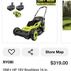 Push Lawn Mower Ryobi 18V 16in
