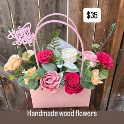 Wood Flower Mothers Day Gifts