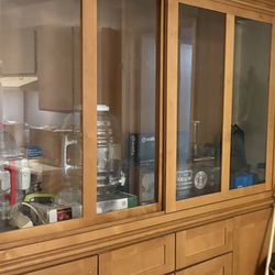 china Hutch custom made two peace oak wood
