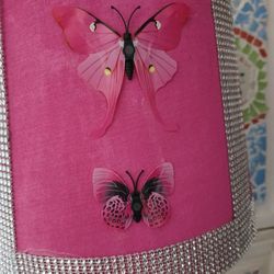 Pink Butterflies Bling Lamp 
