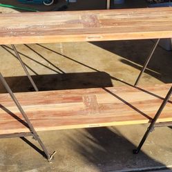 Two Tier Wook Plank Console Table Msrp 475