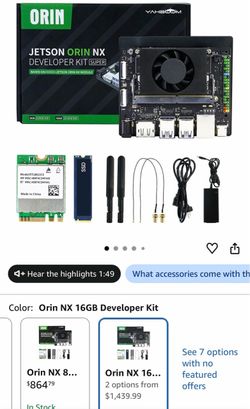 Jetson Orin NX Super 16GB RAM 157 Tops Developer Kit