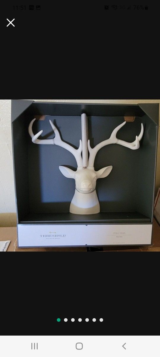 Christmas Stag Head White Head 15.5" X 16"