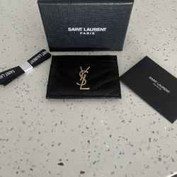 YSL Black and Gold Card Holder