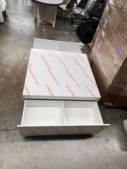 43” Modern Coffee Table With 2 Ample Drawers & LED Lights.