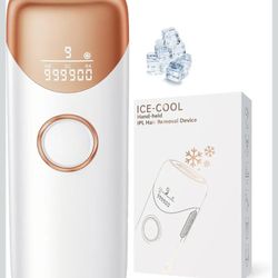 Laser Hair Removal Hair Removal Device with 5℃ Ice Cooling, 3 In 1 Painless Hair Removal For Women Men Permanent Face Body Beauty Care (Gold)
