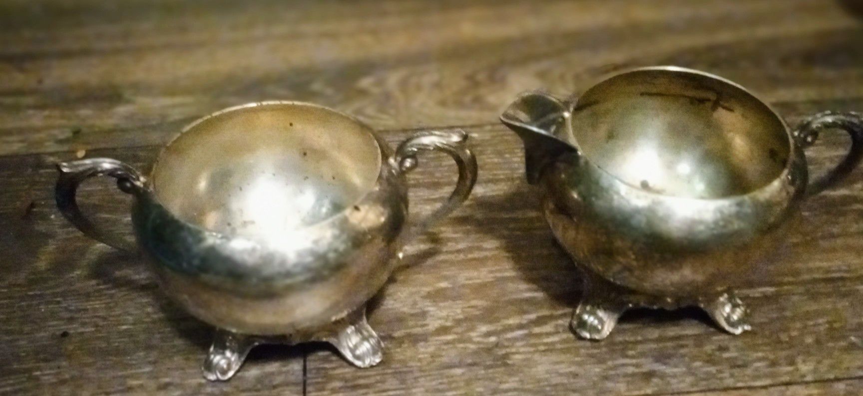 Vintage Rogers Silver-Plated Creamer and Sugar Bowl Set