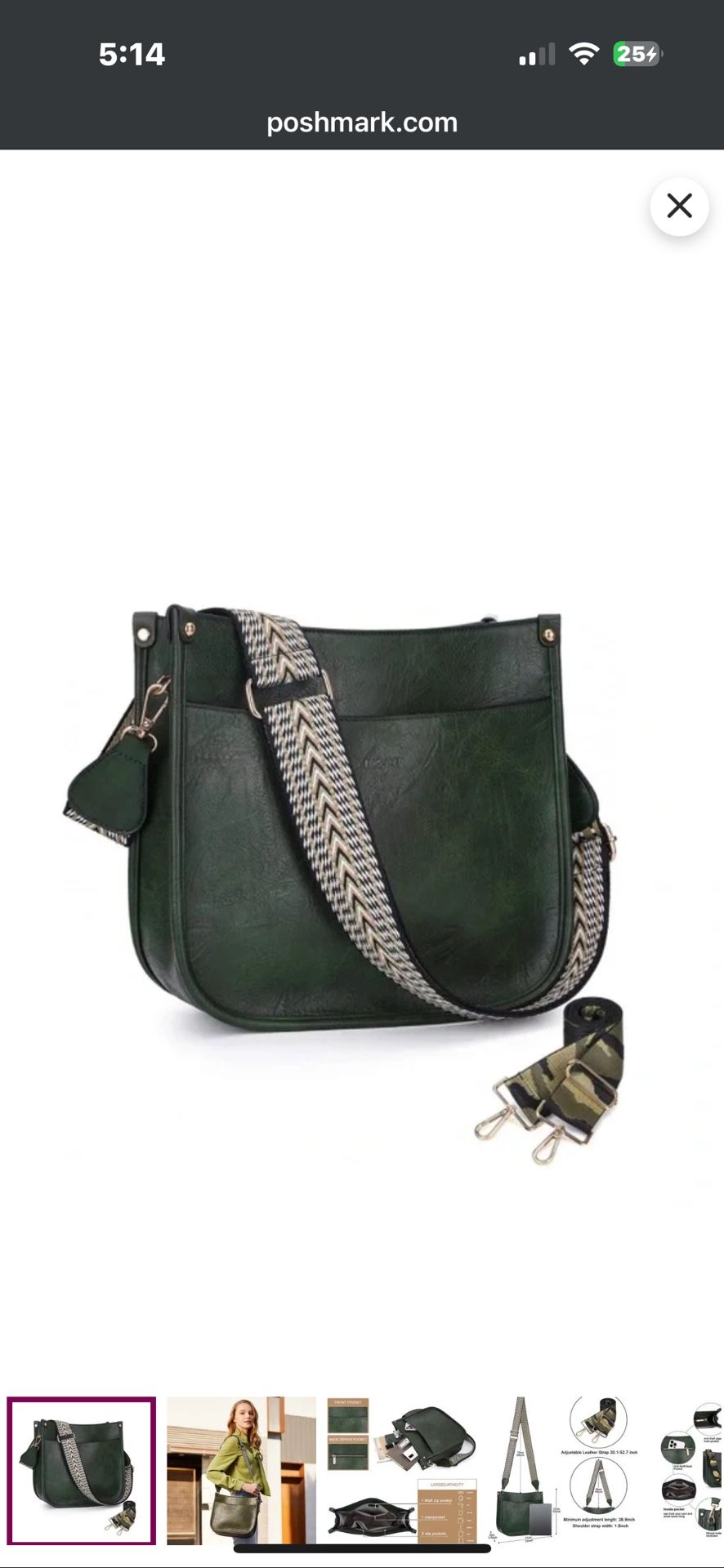 HKCLUF Crossbody Bag Vegan Leather Hobo Handbags 