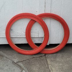 NEW Bicycle Bmx Tires 20x1.95 Red