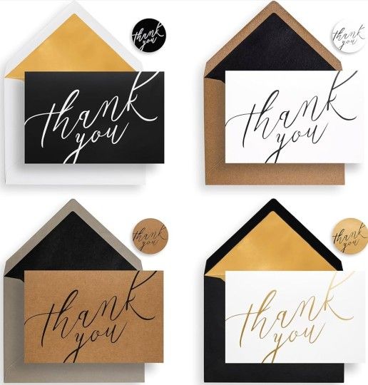 Thank You Cards with Envelopes & Stickers – Set of 120 - Blank 4x6 Cards