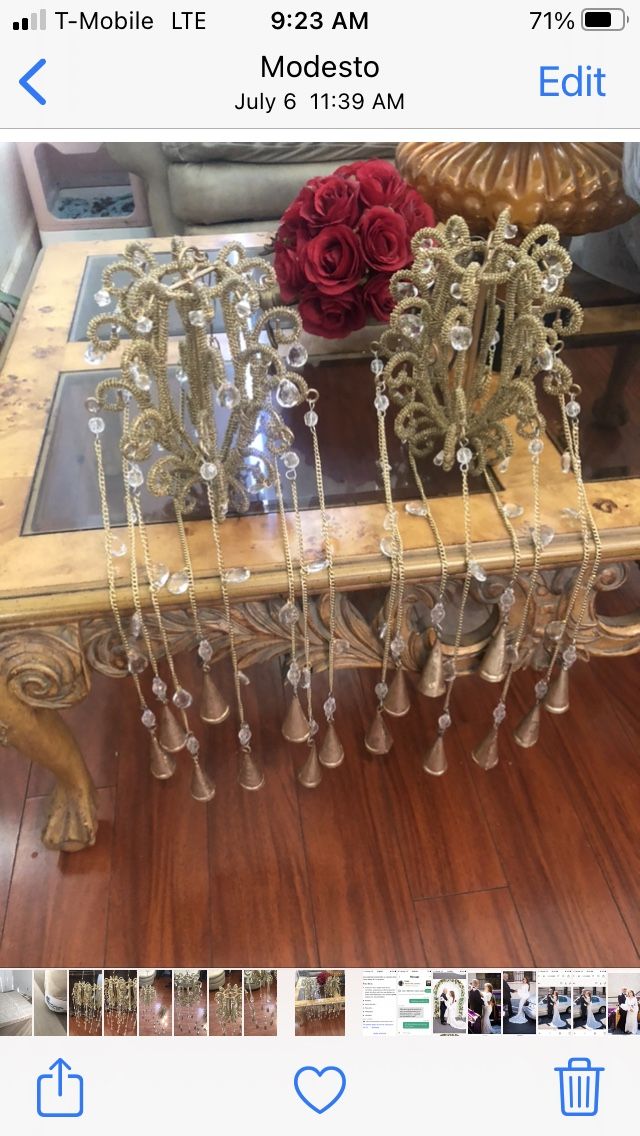 New INDIAN  WIND CHIMES .  Around 20” Length Gold Color