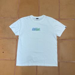 Quiksilver Men's White Short Sleeve Cotton T-Shirt Logo Size L