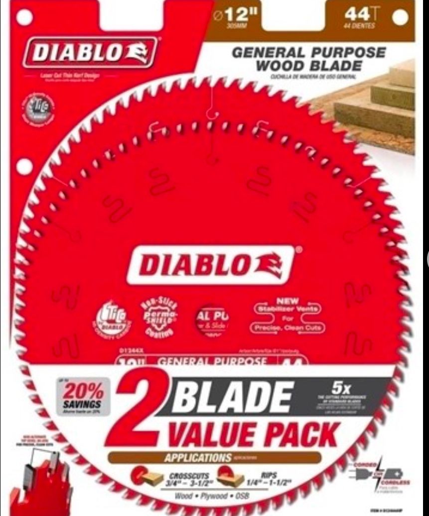 Diablo 12 In. 44-tooth General Purpose Circular