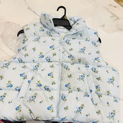 NWT:Blue No Boundaries Puffer Vest LoveShackFancy Dupe TikTok Viral XL