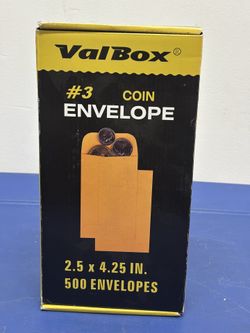 Coin Envelopes Small Parts Envelope with Gummed Flap for Home, Garden or Office Use, Kraft Seed Envelopes 500 per Box (Brown, 3 (2.5x4.25 Inches))