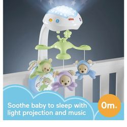 Fisher-Price Baby Crib Toy, 3-in-1 Projection Mobile, Sound Machine with Light Projection for Newborn to Toddler