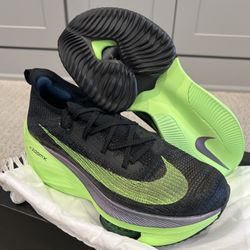 Nike Air Zoom Alphafly Next % Black Lime Green Sz 9.5