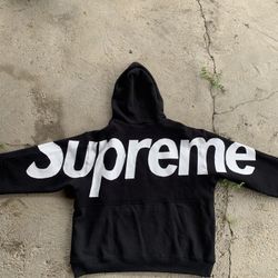 FW23 Supreme Big Logo Jacquard Hooded Sweatshirt Black