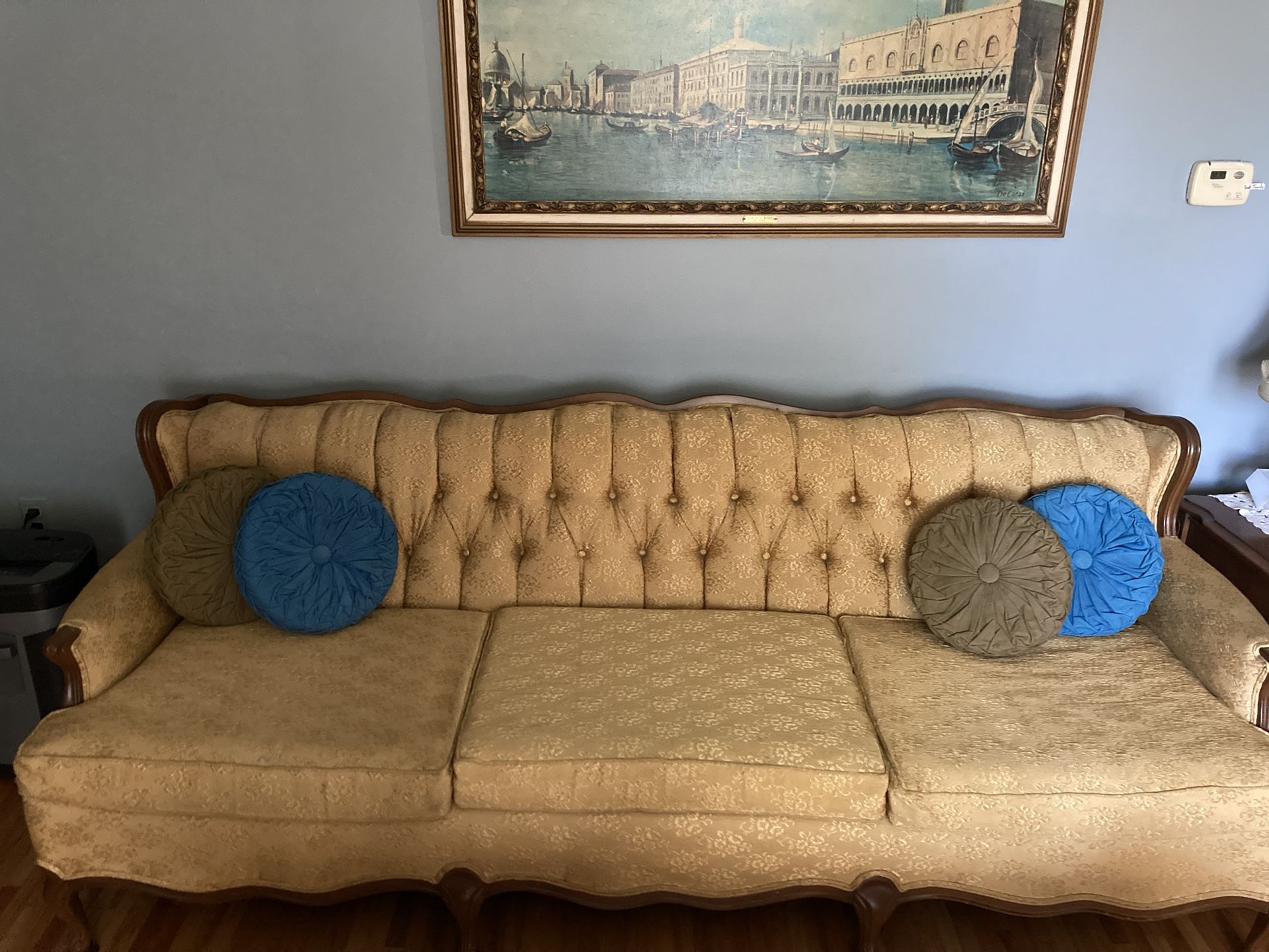 Couch: Couch, Gold, Very Sturdy, Used Very little