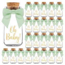 Baby Shower ! GLASS BOTTLES AND RIBBONS. 