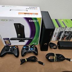 Xbox 360 Slim S 4GB Game Console Controller Bundle Original Box And Games *READ
