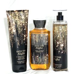 Bath & Body Works Set Cream Wash Mist Fragrance NEW Gift Bundle Into the Night