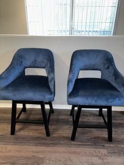 Blue Velvet Chairs  - MINT CONDTION