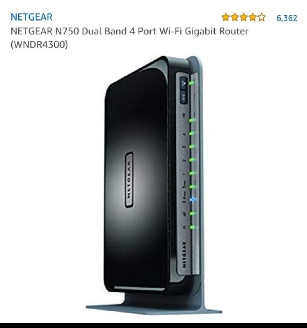 NETGEAR N750 Dual Band 4 Port Wi-Fi Router (WNDR4300)