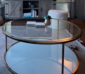 Round Two-Tier Glass Coffee Table