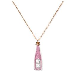 Celebrate Shop Champagne Bottle Pendant Necklace Rose NWT