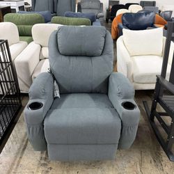 Swivel Rocker Recliner Chair with Vibration Massage, 360° Swivel Recliner
