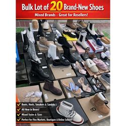 Bulk Lots Of 20 Brand-New Shoes Adidas Nike Sam Edelman Hoka Vince Camuto Sketchers + Other Brands Great For Resellers! 