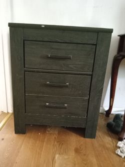 Grey bed side draw/table