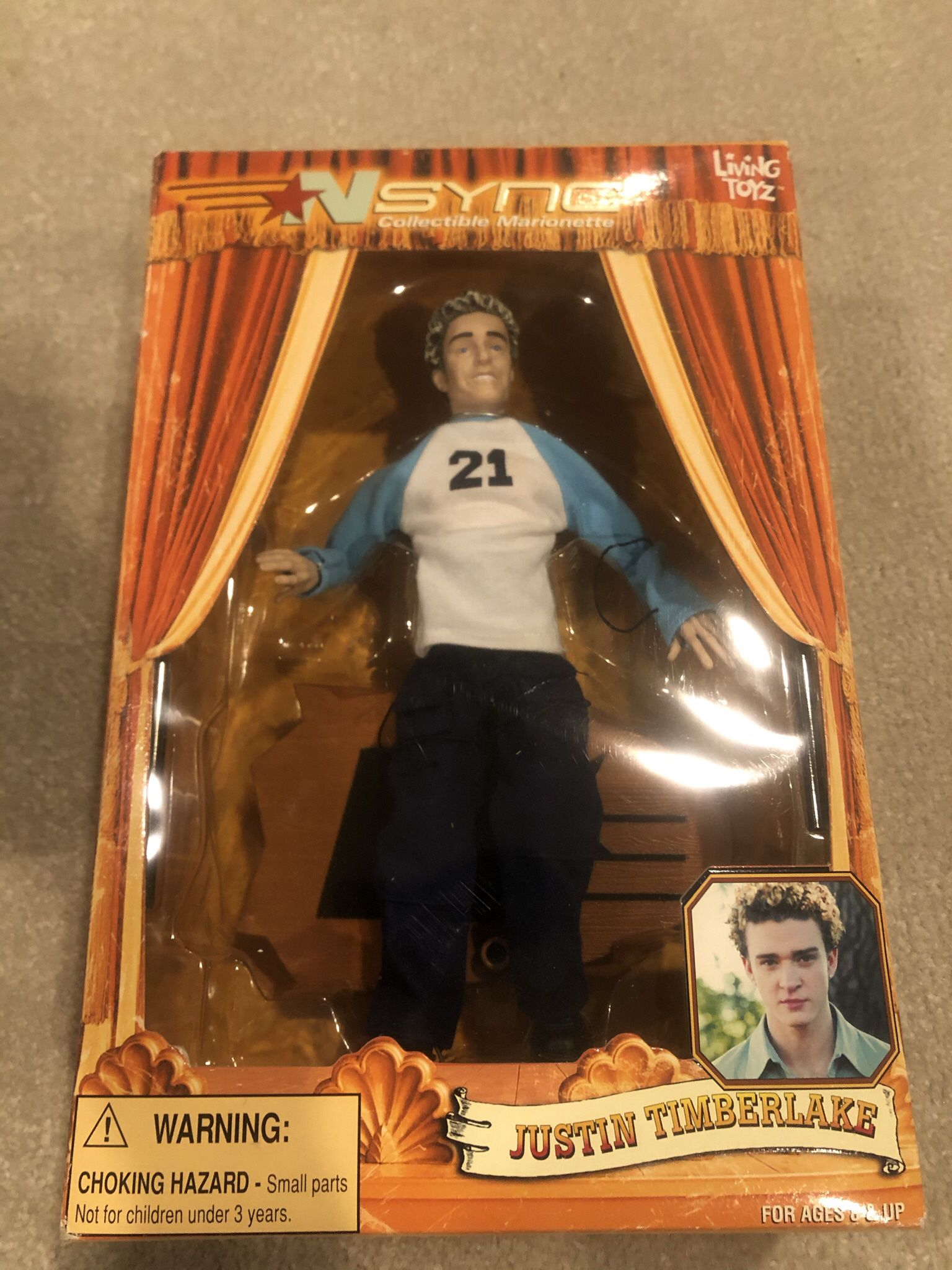 2000 NSYNC Marionette Justin Timberlake Action Figure Doll By Living Toys New 