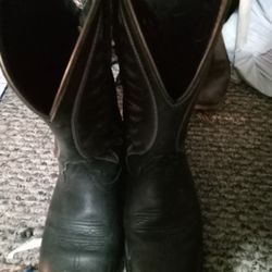 Black Leather Ariat Cowboy Boots 