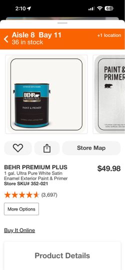 Behr Premium Plus Exterior Paint & Primer 1 Gallon