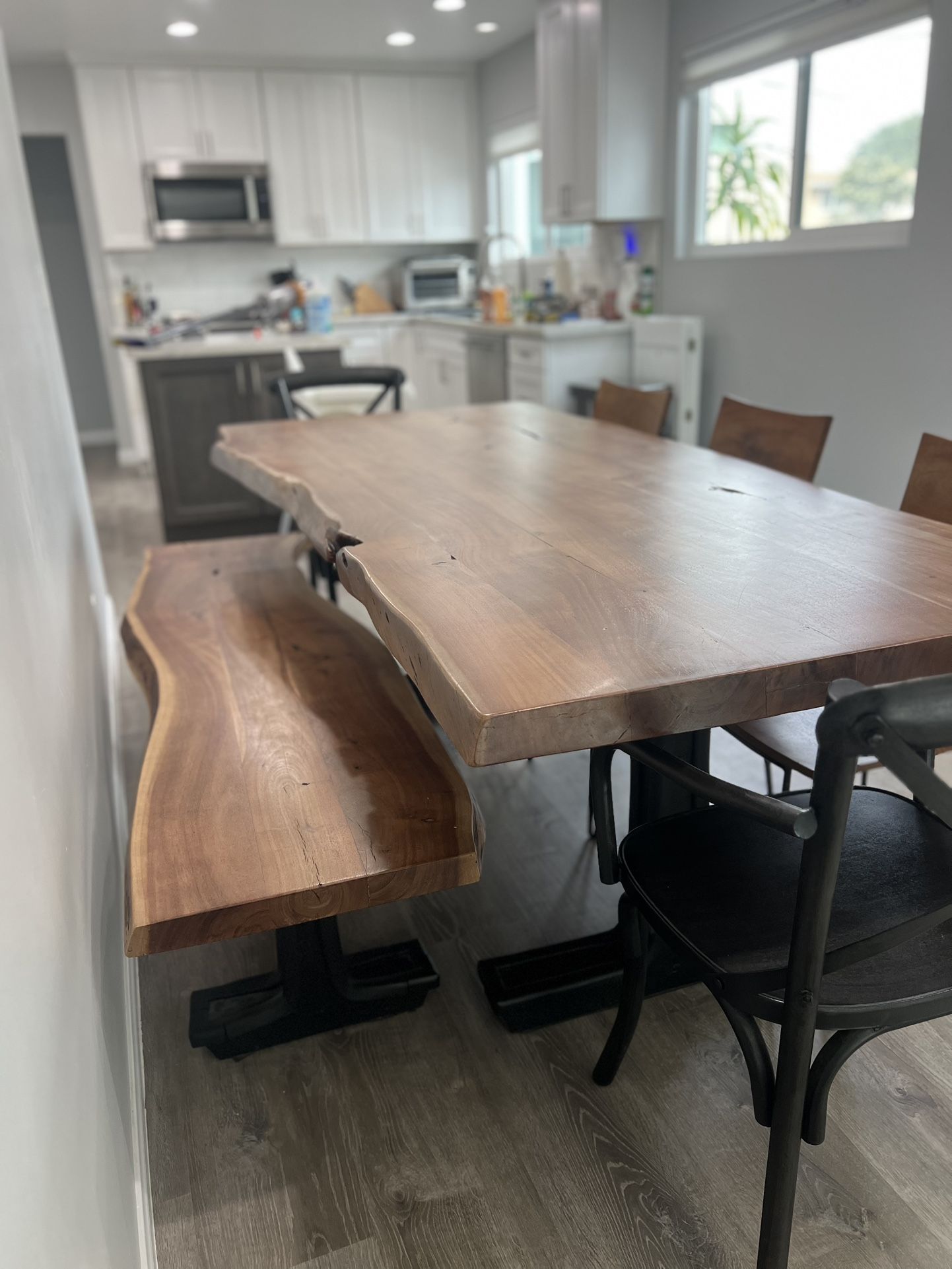 Solid Wood Live Edge Dining Table Set
