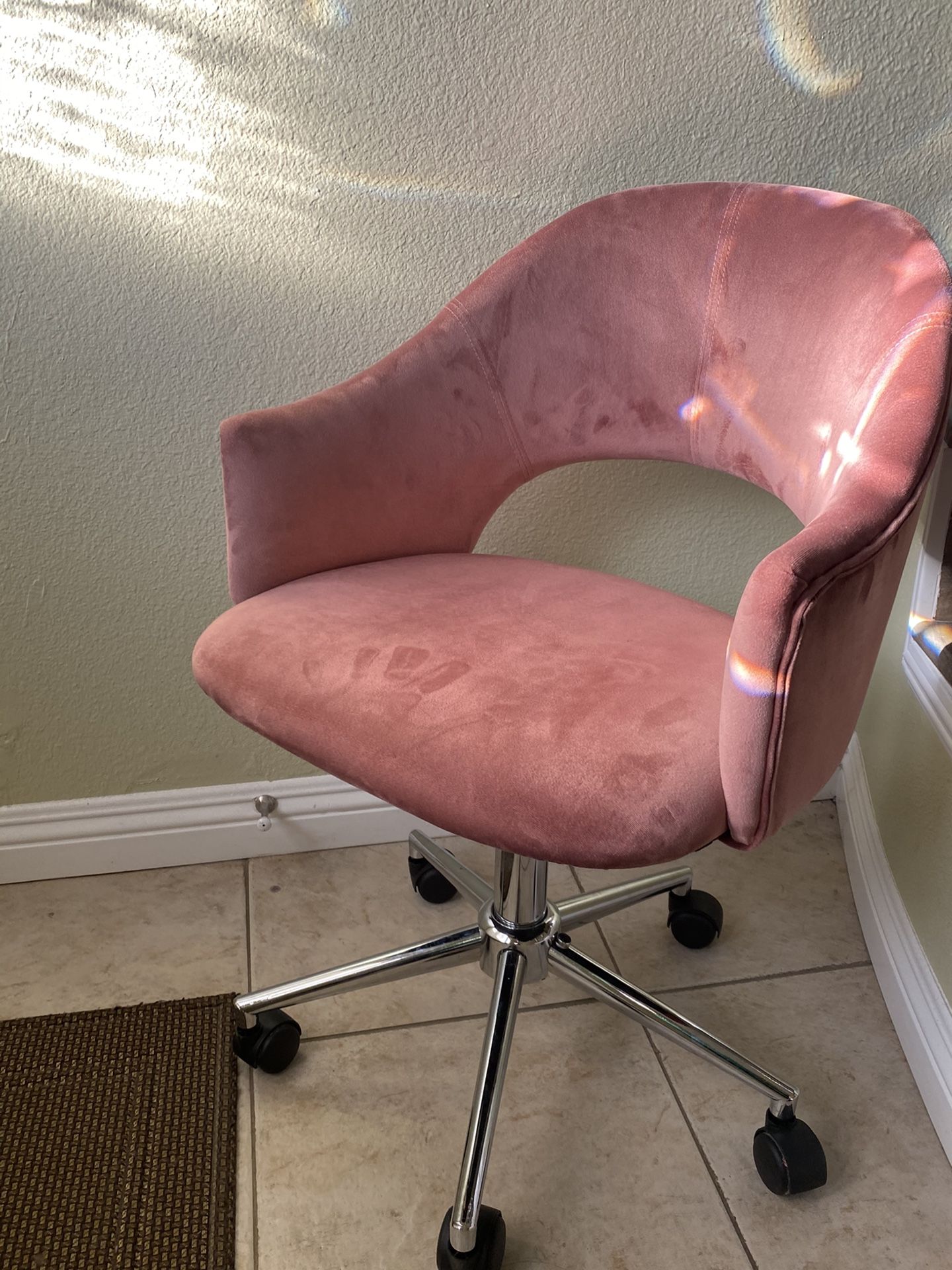 Rose Gold Velvet Vanity Chair Swivel Desk Chair Office Chair Rolling Makeup Chair Tufted Velvet Chair