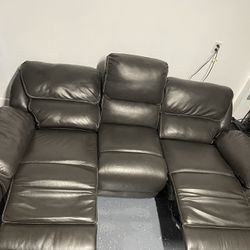 Leather power Recliner Sofa Home Theater Seating Chair in Brown