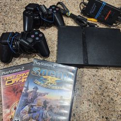 Ps2 With 2 Games 2 Controllers!
